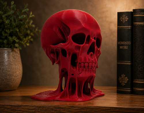 Melting skull sculpture gothic - melting,