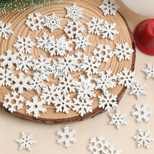 100pcs wooden snowflake - 100pcs, shapes