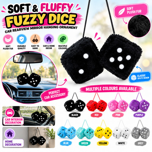 Soft fluffy furry dice - soft,