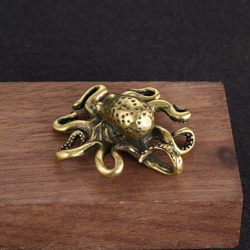 Solid brass octopus miniature - brass,