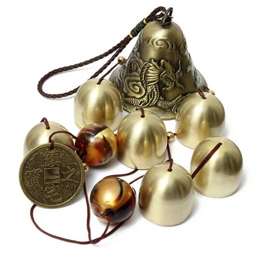 Large copper bells - large, hanging
