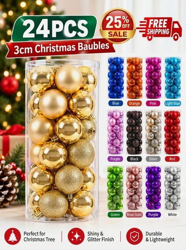 24pcs 3cm christmas decor - 24pcs,