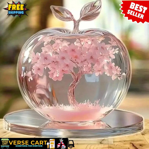 Crystal apple figurine glass - crystal,
