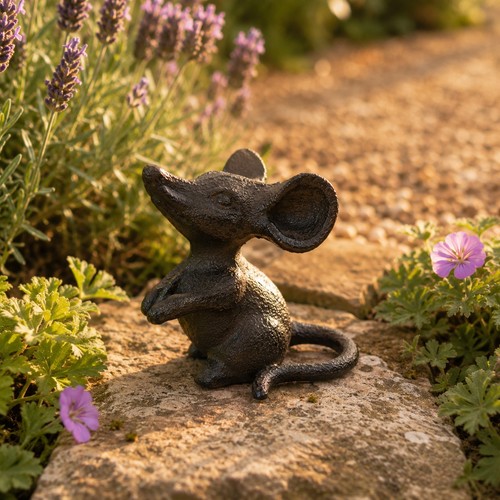 Cast iron mouse ornament - ornament, small