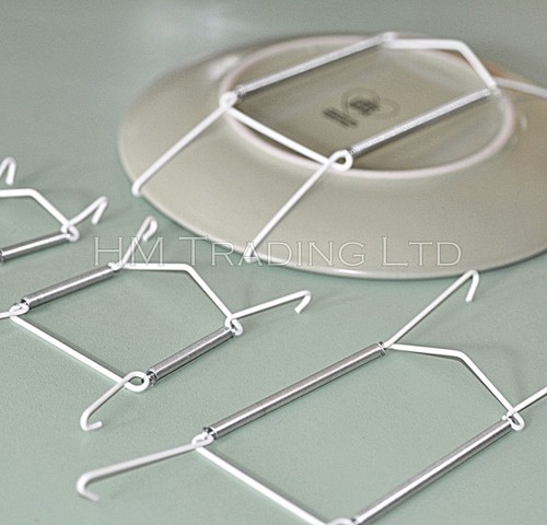 Wire plate hangers white - hangers, wall