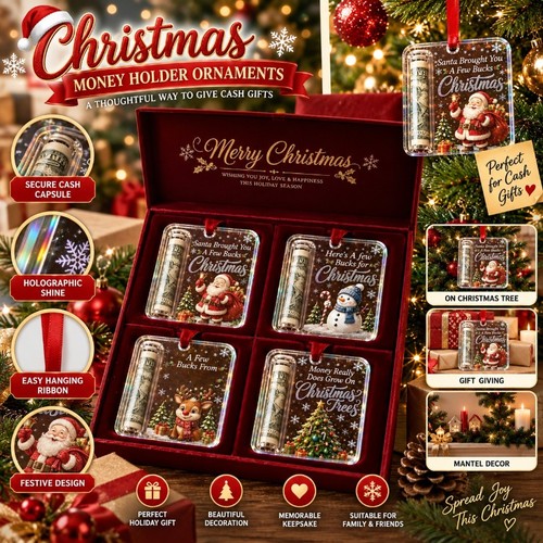 Christmas cash gift ornament - cash,
