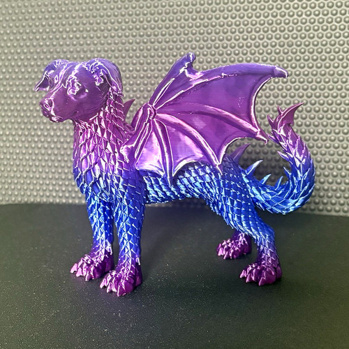 Purple blue dragon figurine - &,
