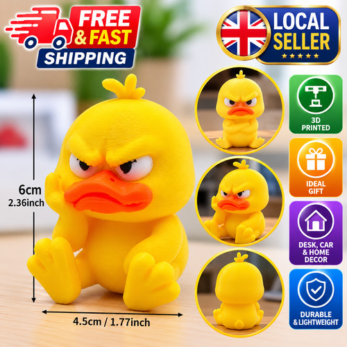 Angry yellow duck statue funny - statue,