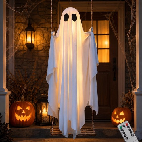 Halloween swinging ghost - halloween,