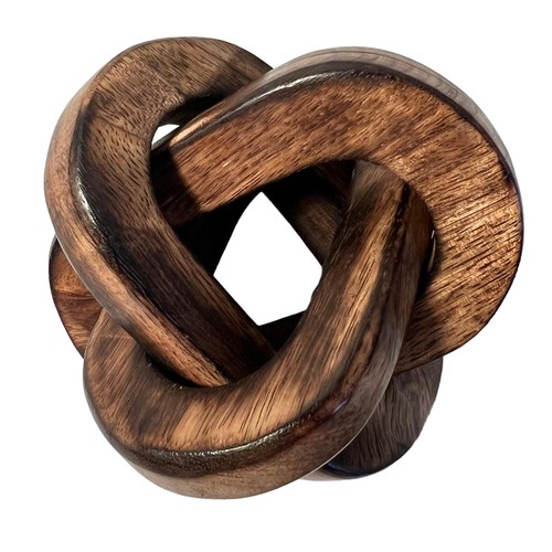 Rustic wooden link knot - wooden, 3-link