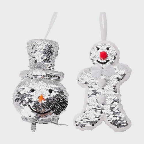 Christmas silver sequin - silver,
