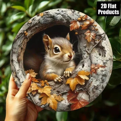 Squirrel garden plaque - plaque, wooden