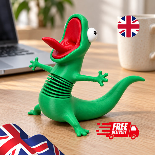 Green lizard gecko figurine - gecko,