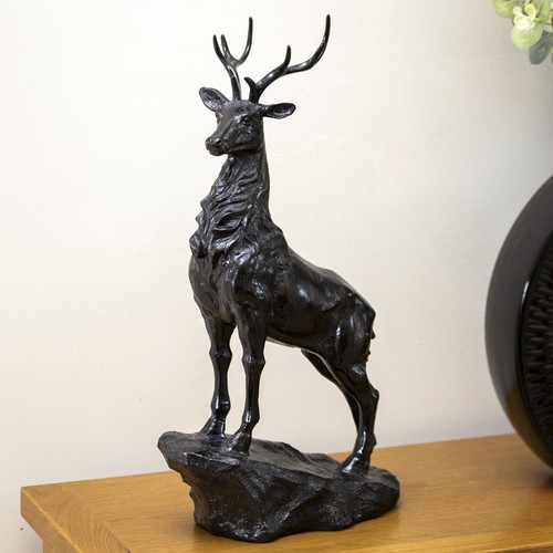 Bronze stag statue plinth - on,