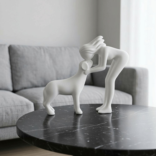 Pet lovers girl and dog - lovers,