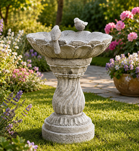Decorative garden bird bath - bird,