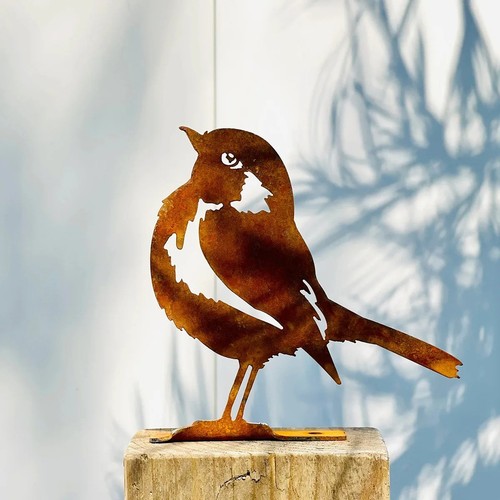 Rusty metal robin bird - robin,