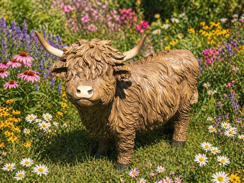 Large highland cow resin - highland,