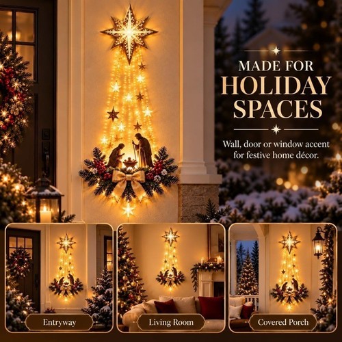 2027 lighted nativity wall - 2027,