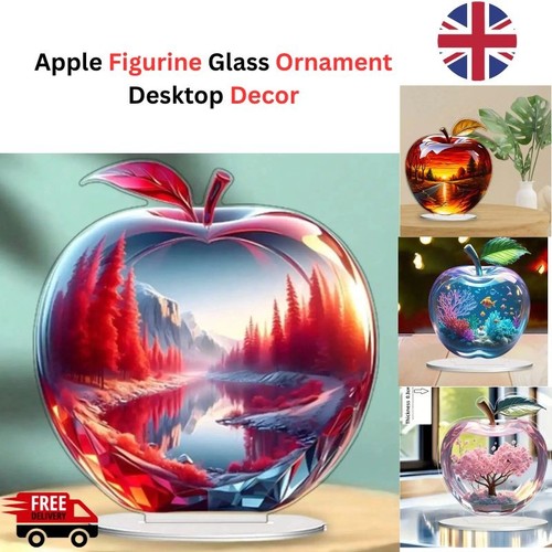 Crystal apple figurine glass - apple,