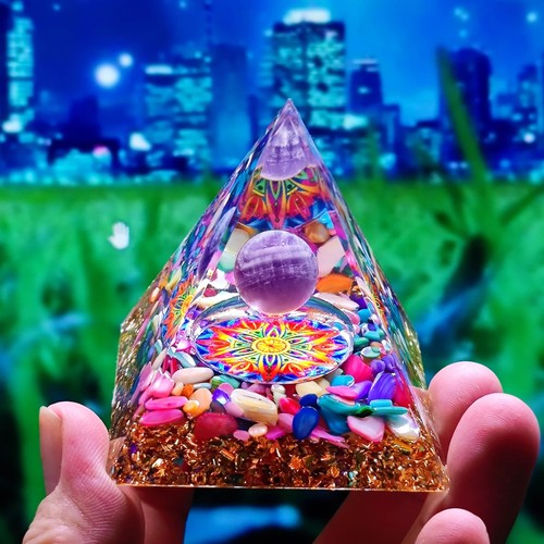 Orgonite pyramid amethyst - orgonite,