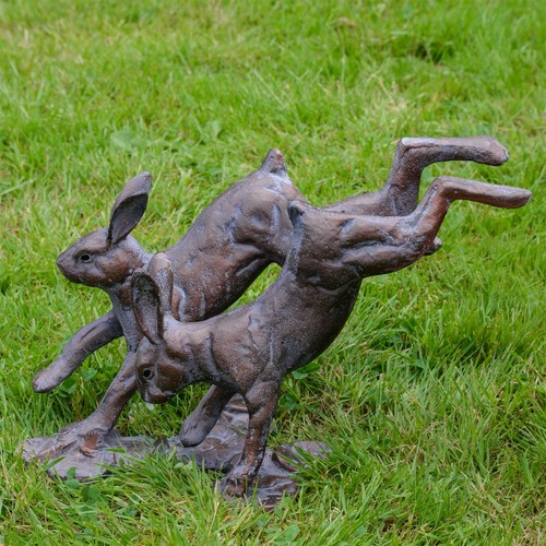 Running hares garden ornament - garden,