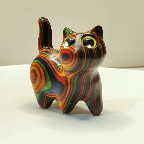 Colorful cat ornament - colorful,