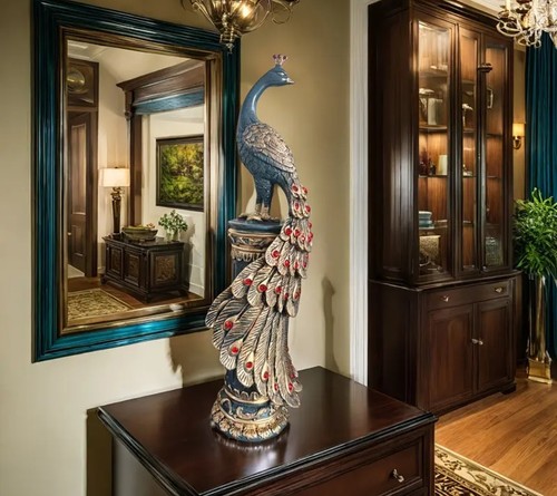 Elegant peacock ornament - 47, cm