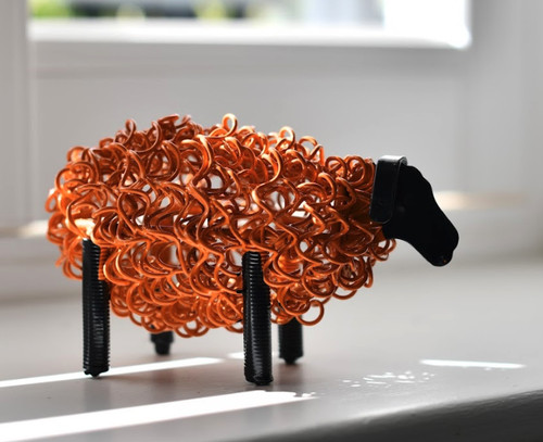 Metal sheep ornament rustic - ornament,