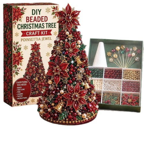 Diy beaded christmas tree - diy,