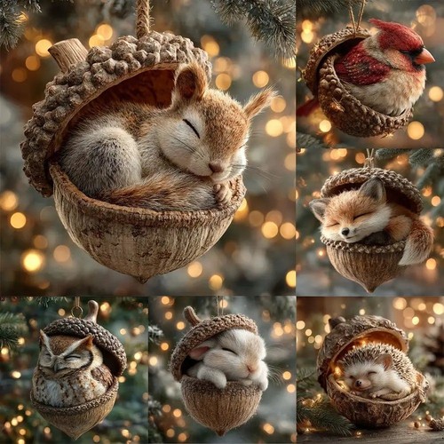 Christmas forest animal acorn - christmas,