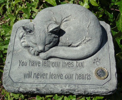 Cat pet memorial stone garden - pet,